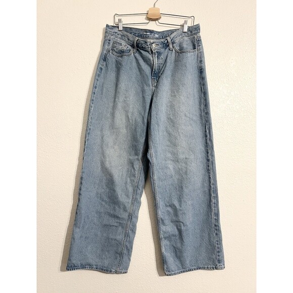Old Navy Wow Baggy Wide-Leg Jeans Size 14 Tall Light Wash Relaxed - Picture 3 of 11